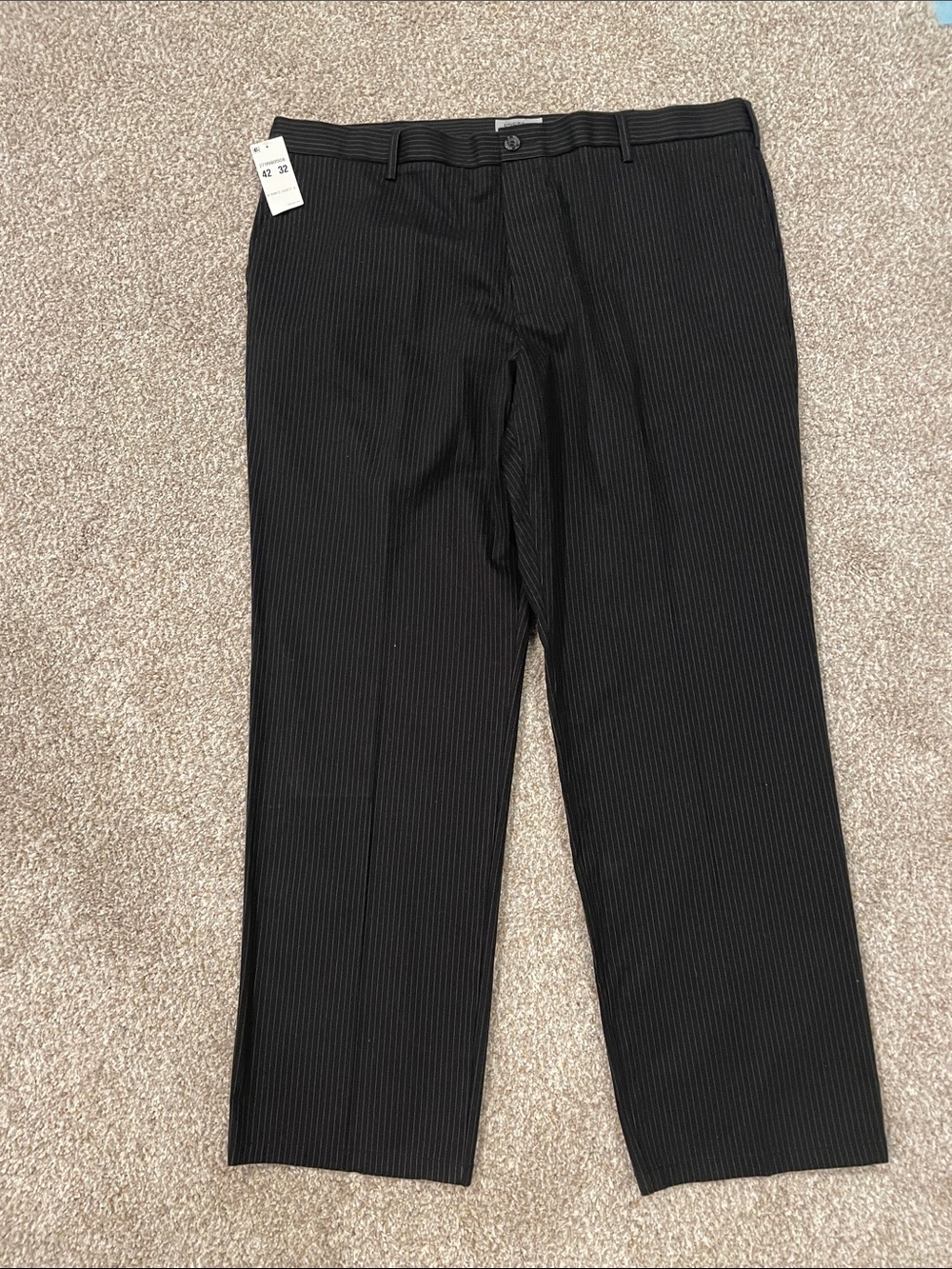 Dockers Black Pinstripe Dress Pants with Subtle White Stripes